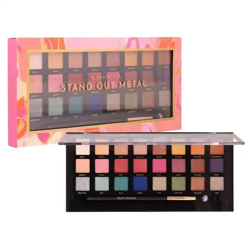 Glam Factor · Paleta De Sombras Stand Out Metal N23