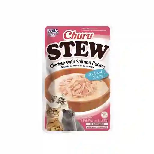 Inaba - Churu Stew Pollo Con Salmon Para Gatos 40g.