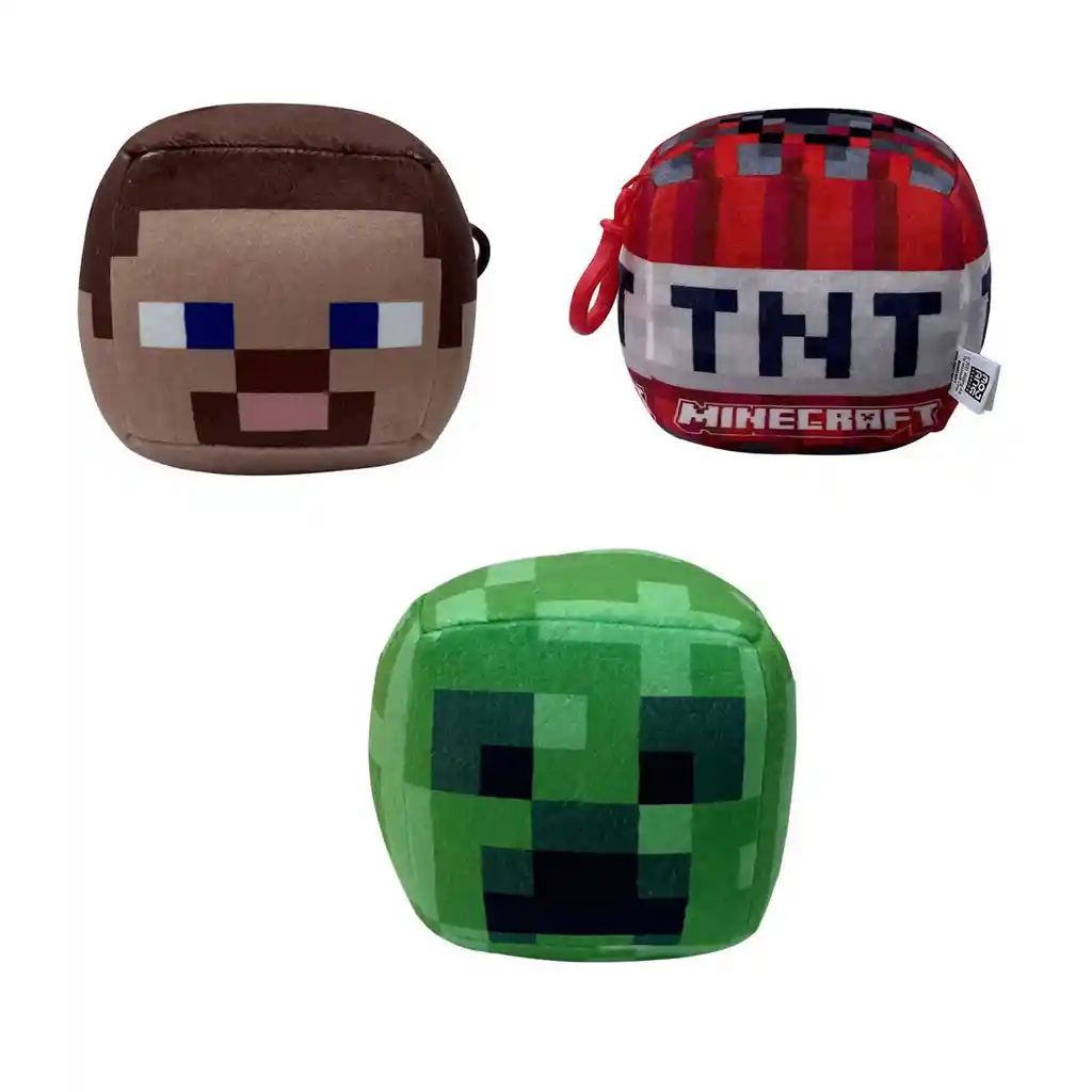 Peluche Minecraft Cubo 12cm Con Clip