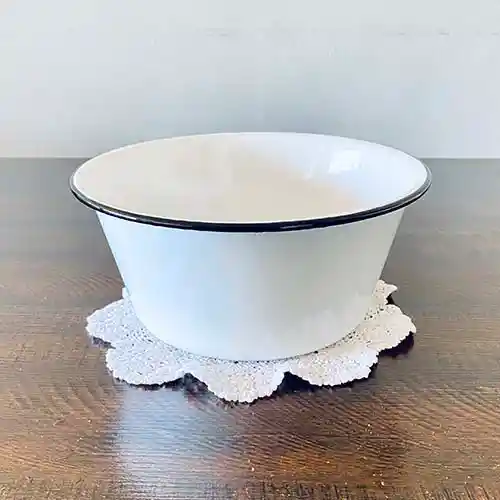 Bowl Blanco Enlozado 22 Cms 3 Lts