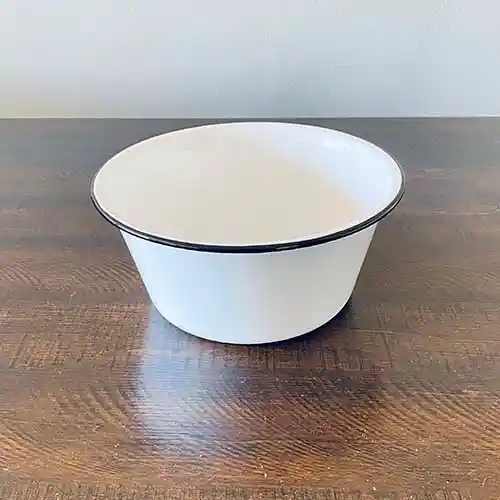 Bowl Blanco Enlozado 22 Cms 3 Lts