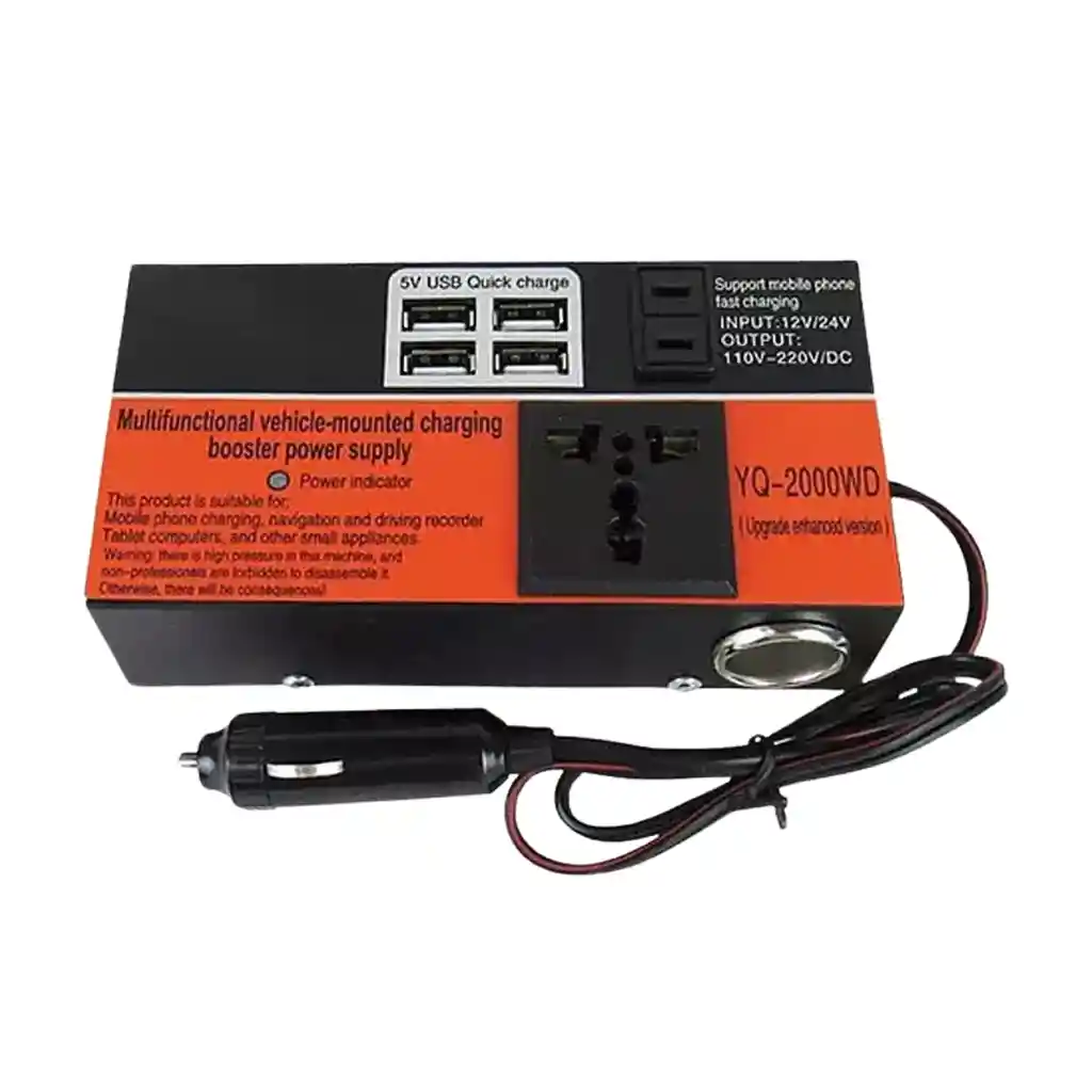 Inversor Vaje Auto Convertidor Corriente Multipropósito 12 V 220v 1.5k