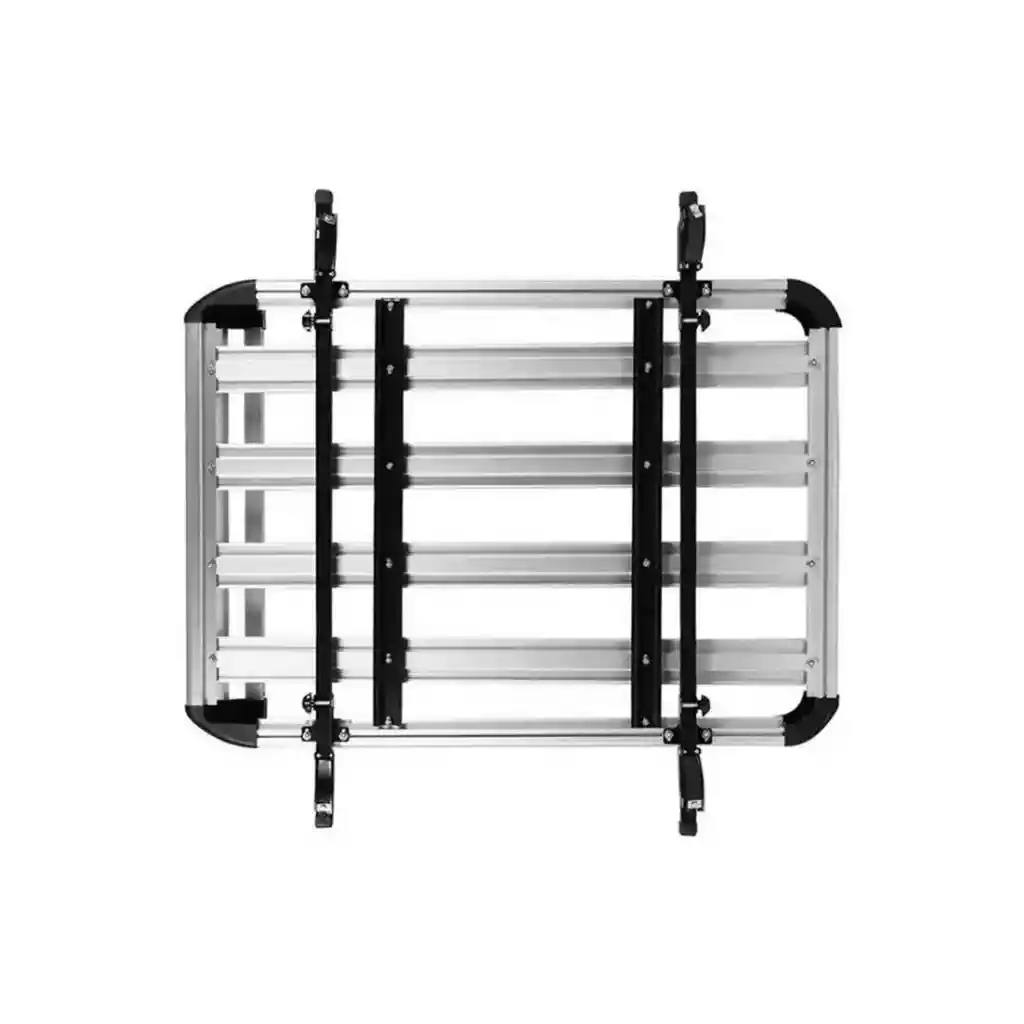 Parrila Techo Automóvil Aluminio 15x90x130 Cm Barras Porta Equipaje Gris