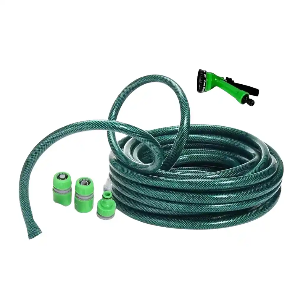 Manguera Reforzada 1/2 Pulgada Rollo 20 Mts Pistola Acoples