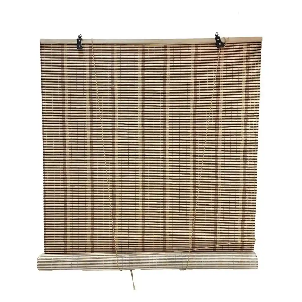 Cortina Persiana Roller Enrollable Bambú Chocolate 120x180 Cm