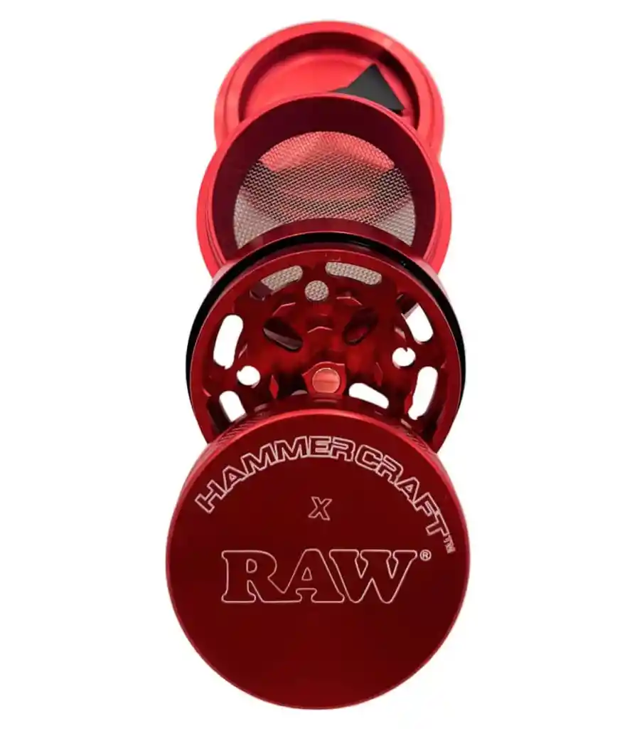 Moledor Raw Red Hammer Craft Aluminio 4 Partes 63mm
