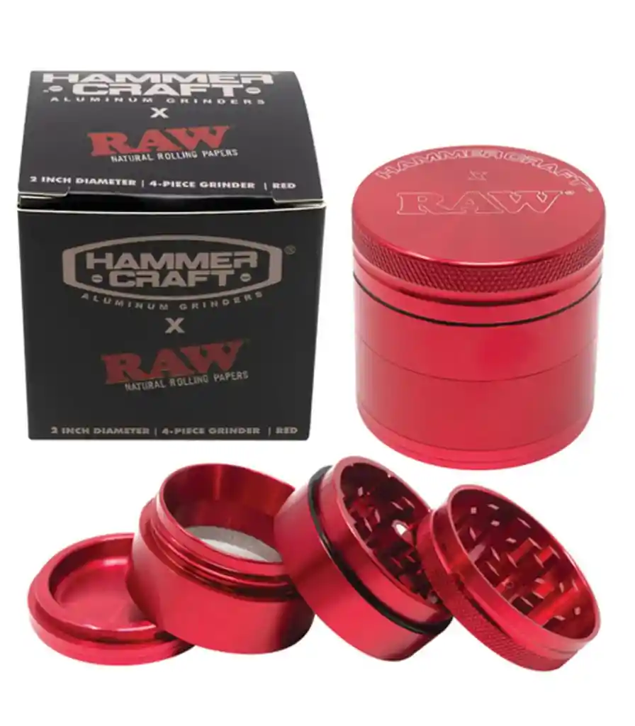 Moledor Raw Red Hammer Craft Aluminio 4 Partes 63mm