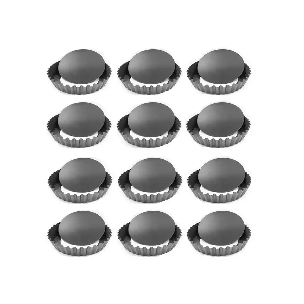 Pack 12 Moldes Desmontable Individual Repostería Antiadherente 10,5 Cm