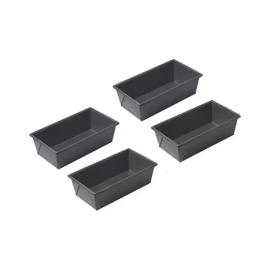 Pack 4 Moldes Queques Panes Rectangular Antiadherente 24 Cm