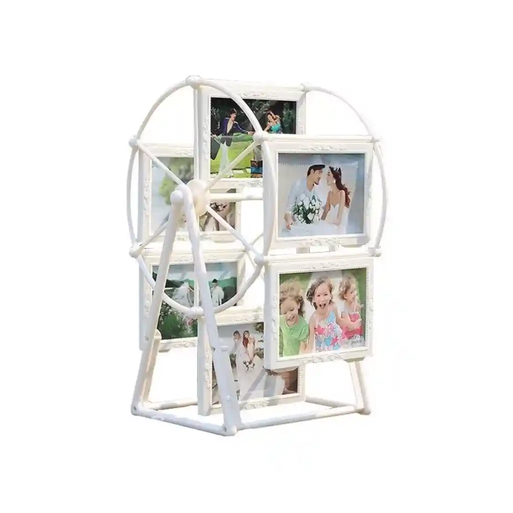 Porta Retrato Rueda Giratorio Para 12 Fotos Escritorio 15,5x17x33 Cm