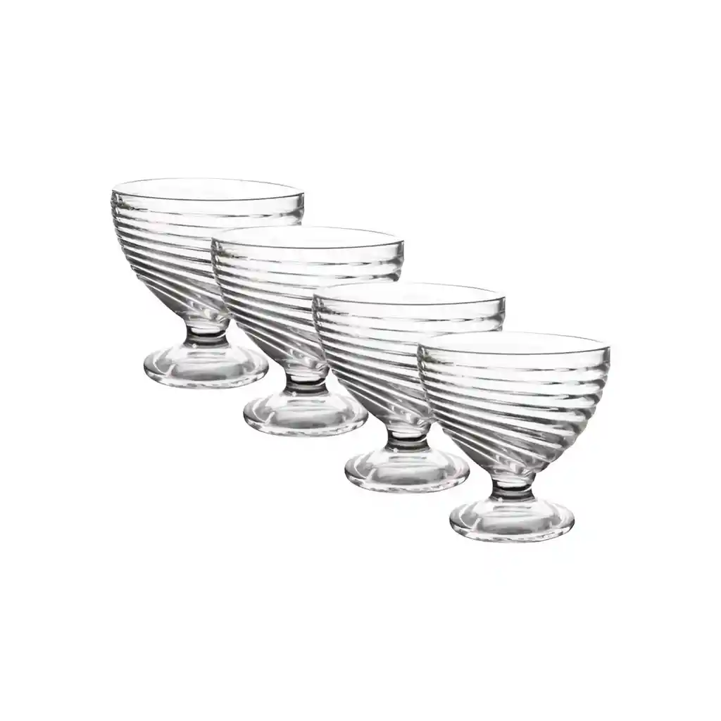 Set 4 Copas Elegante Helados Postres Vidrio 300 Ml