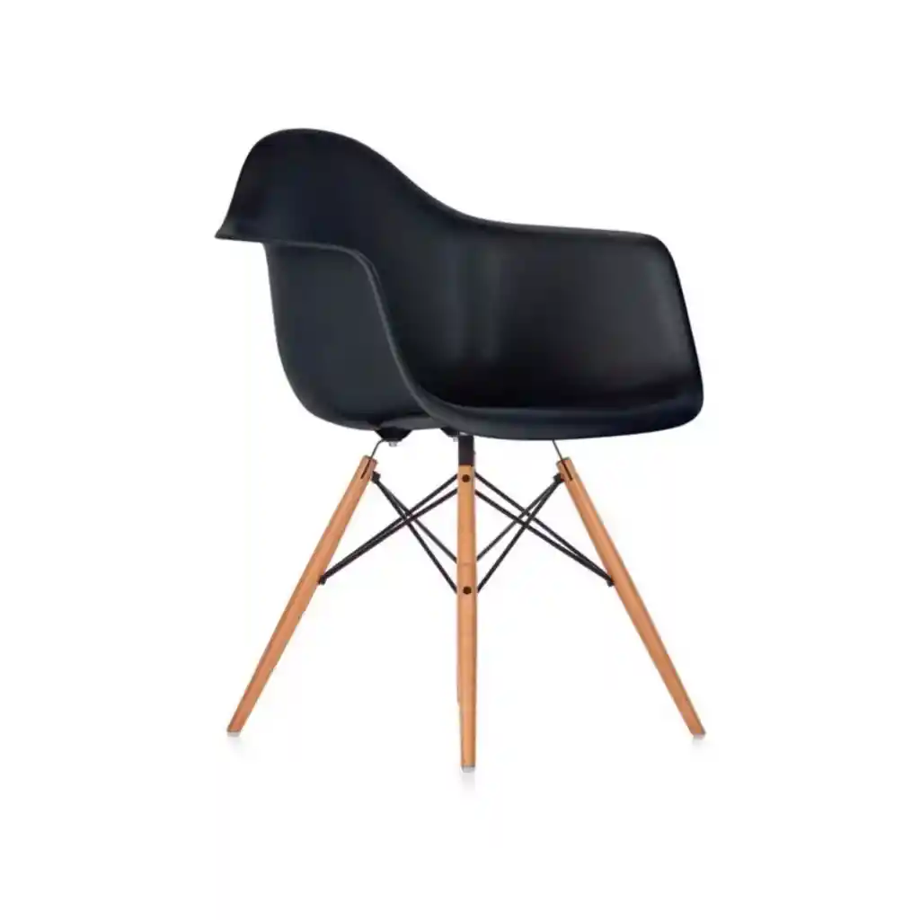 Silla Comedor Eames Hogar Butaca Estructura Color Negro