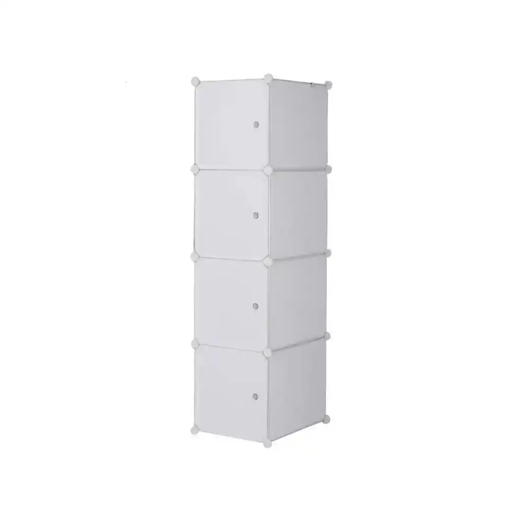 Organizador Closet Ropero Hogar 4 Módulos 127x32x44 Cm Blanco