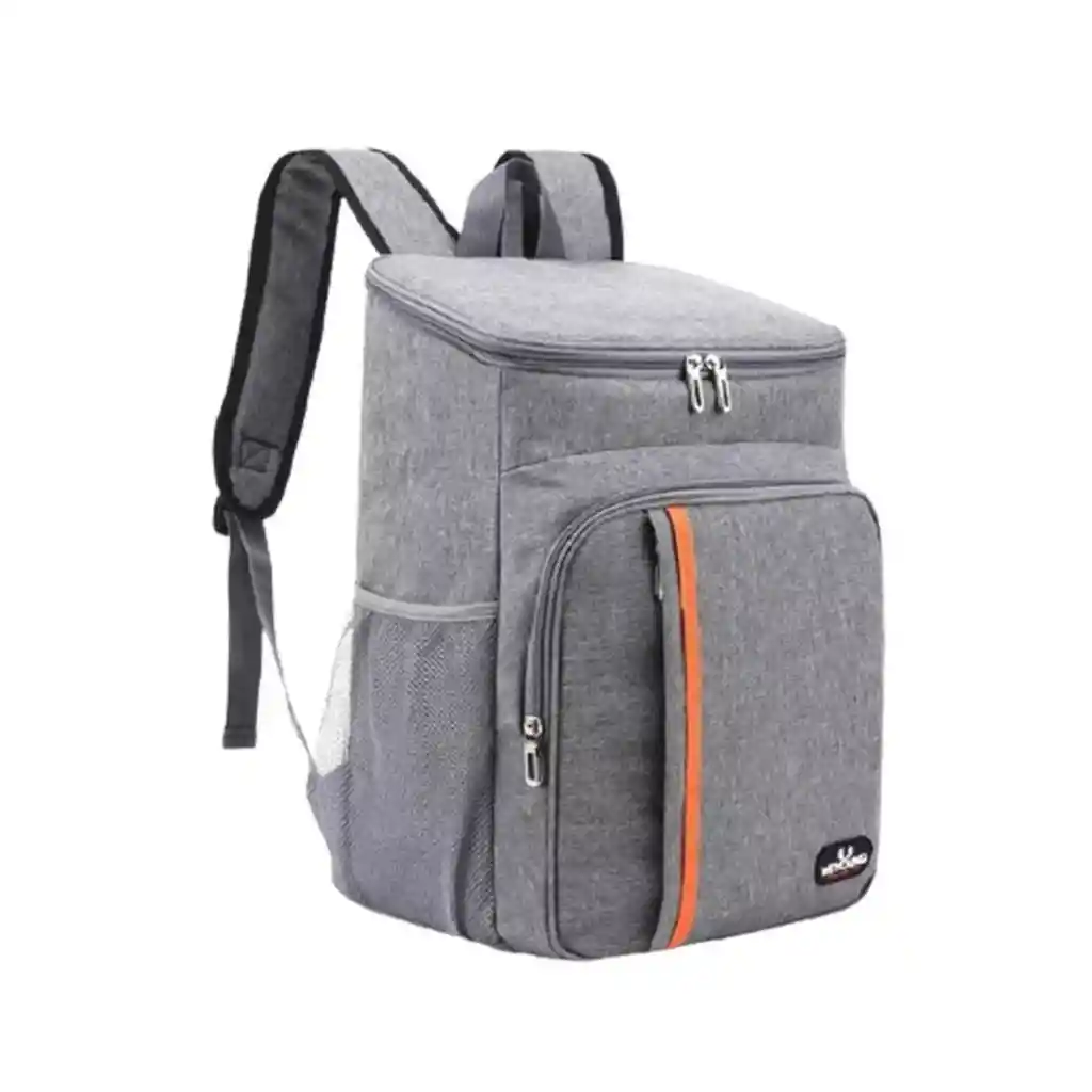 Mochila Térmica Alimentos Impermeable Lisa Gris 18 L