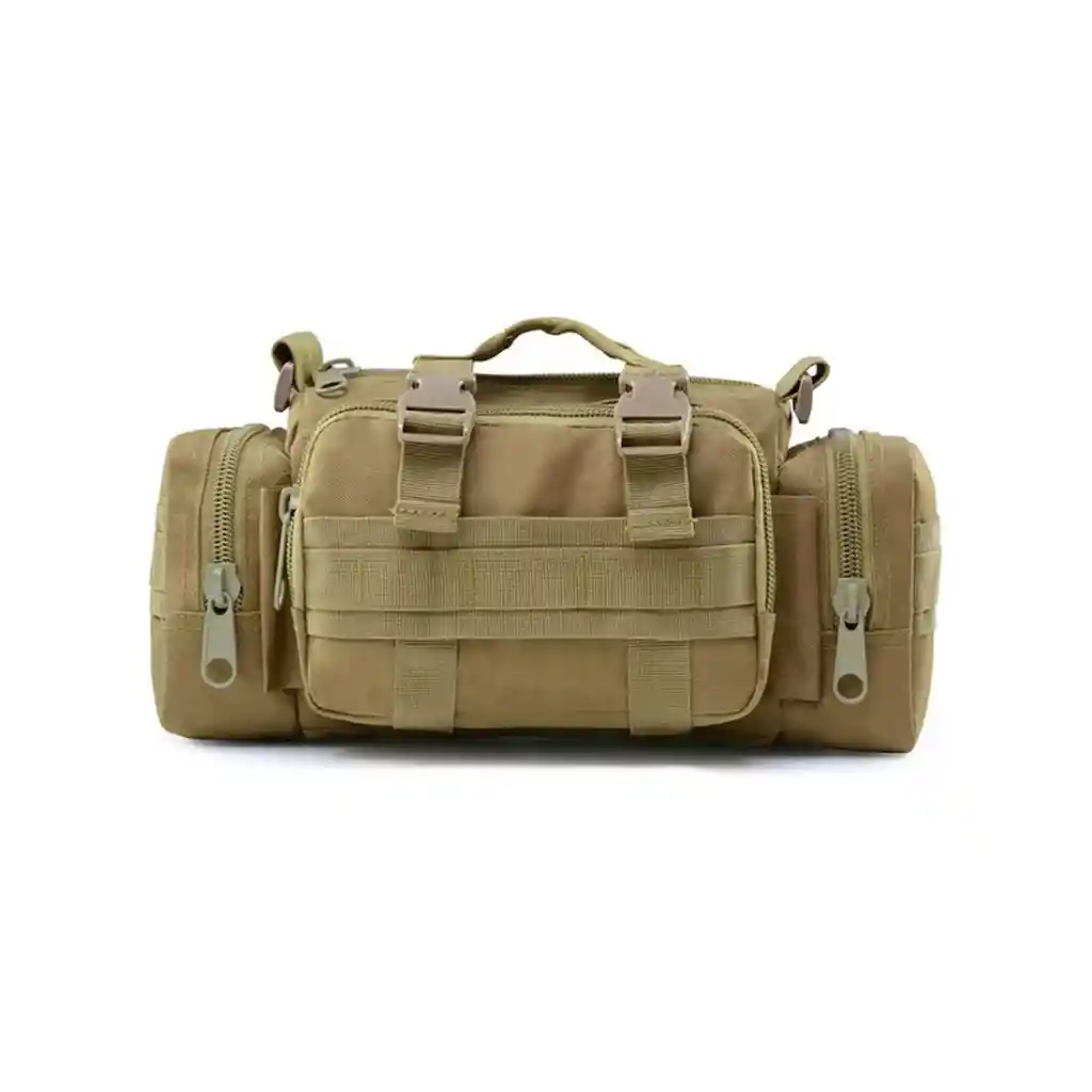 Bolso Banano Militar Táctico Ajustable Tela Liso 30x18x8 Cm