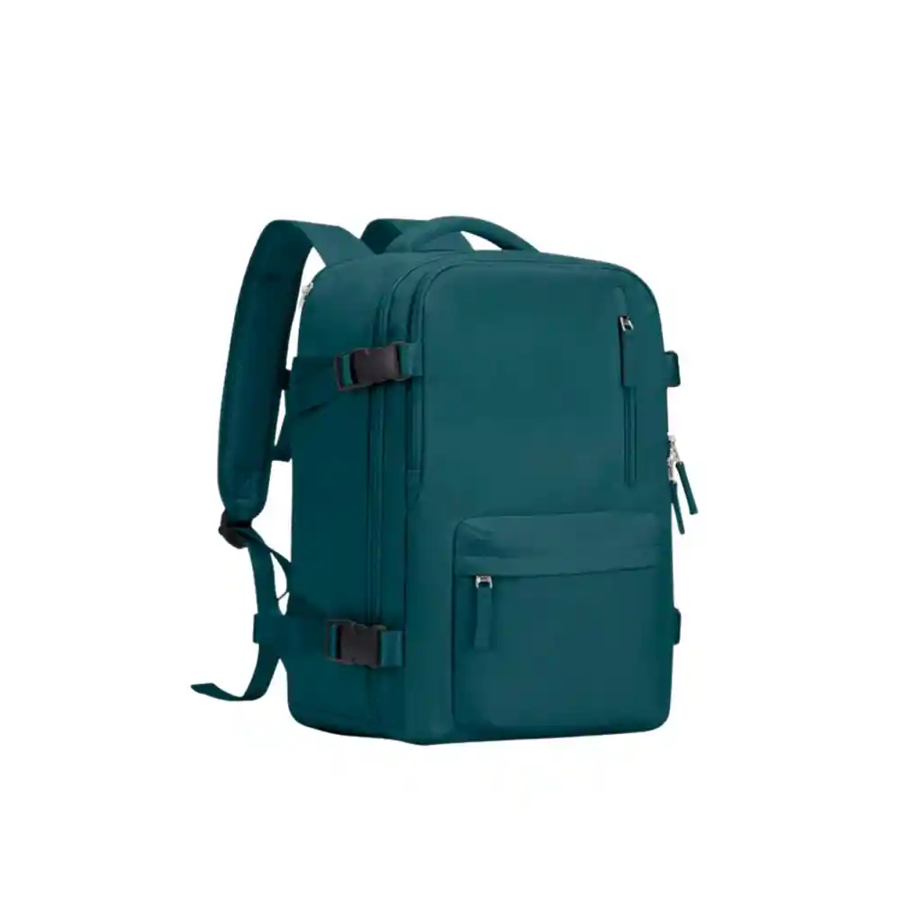 Mochila Viaje Gran Capacidad Usb Tela Verde Dlx