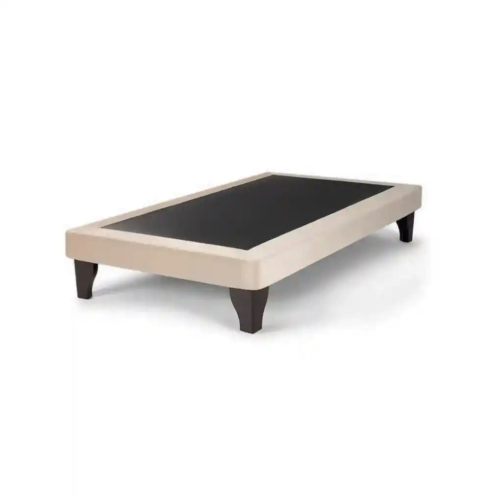 Base Elegante Cama Europea 1.5 Plaza 105x190 Cm Beige Felpa