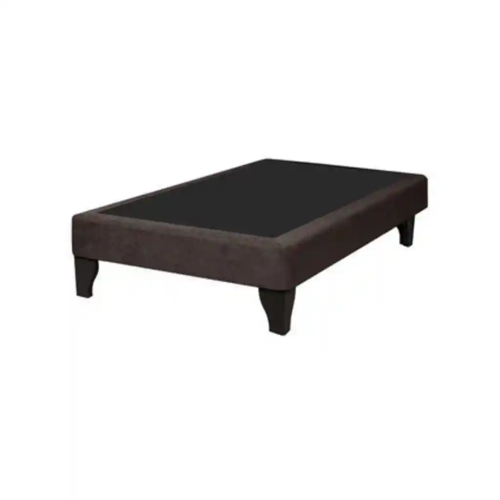 Base Elegante Cama Europea 1.5 Plazas 105x190 Cm Chocolate Felpa