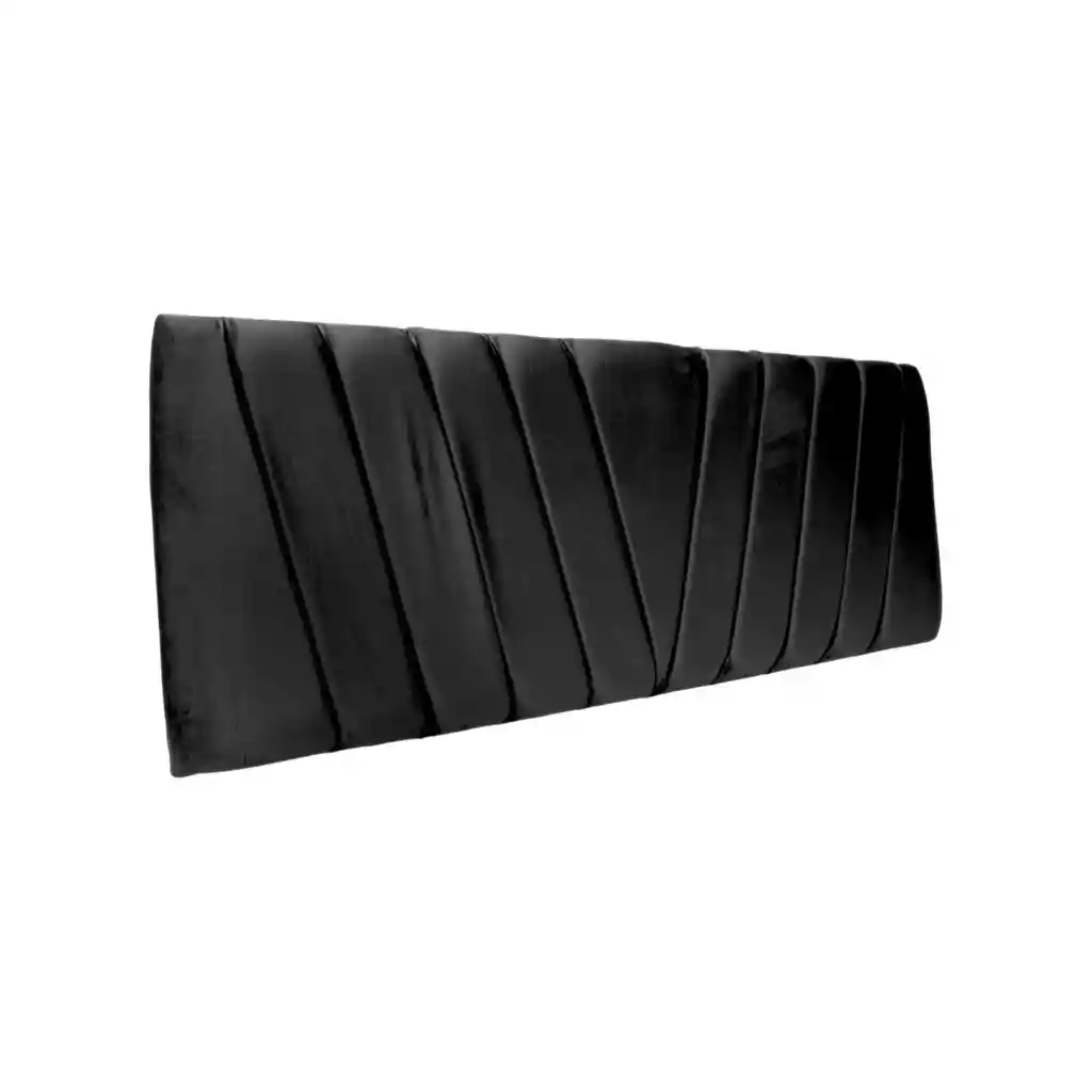 Respaldo Moderno Lineal En V 2 Plazas 150x60 Cm Negro Lino