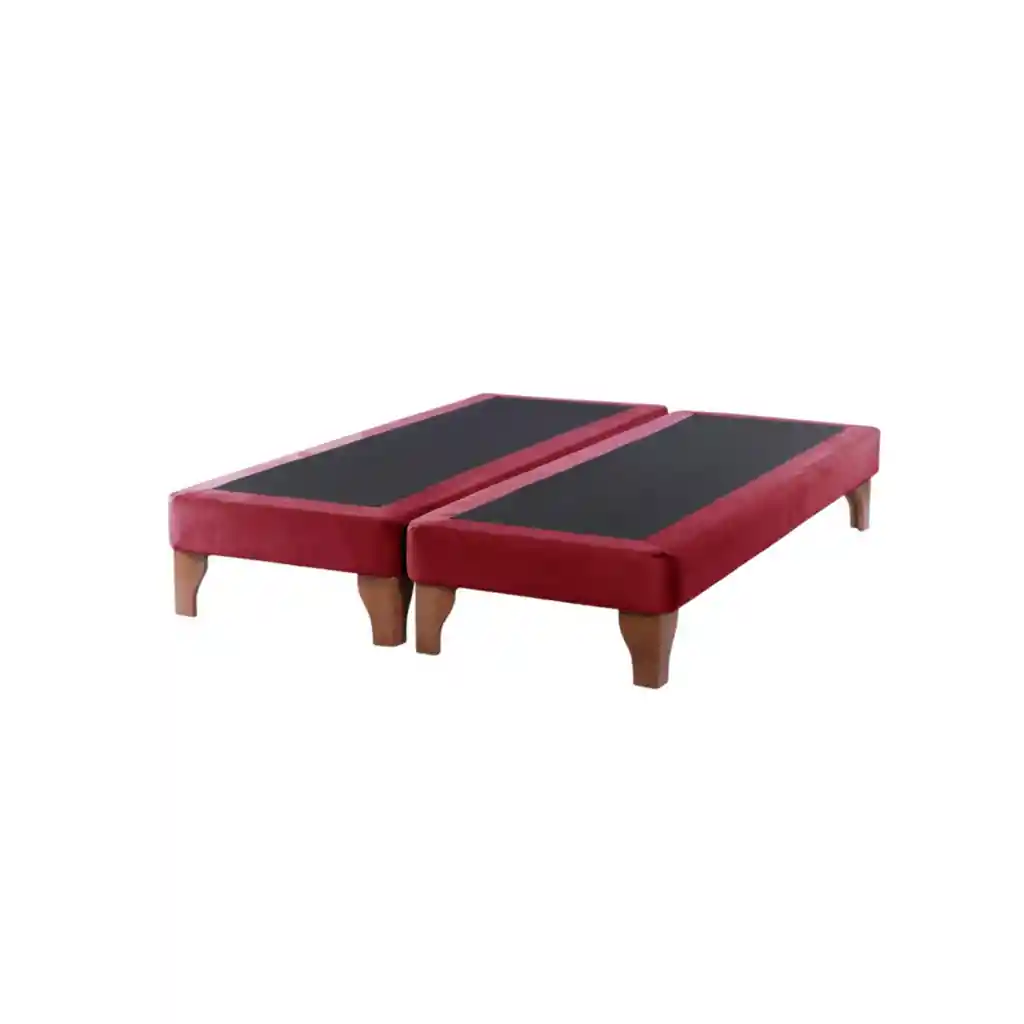 Base Dividida Cama Europea 2 Plazas 150x200 Cm Burdeo Felpa