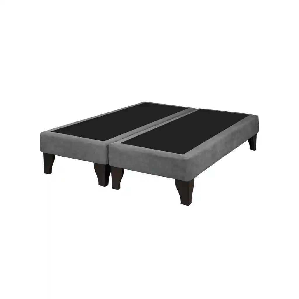 Base Dividida Cama Europea 2 Plazas 150x200 Cm Gris Lino