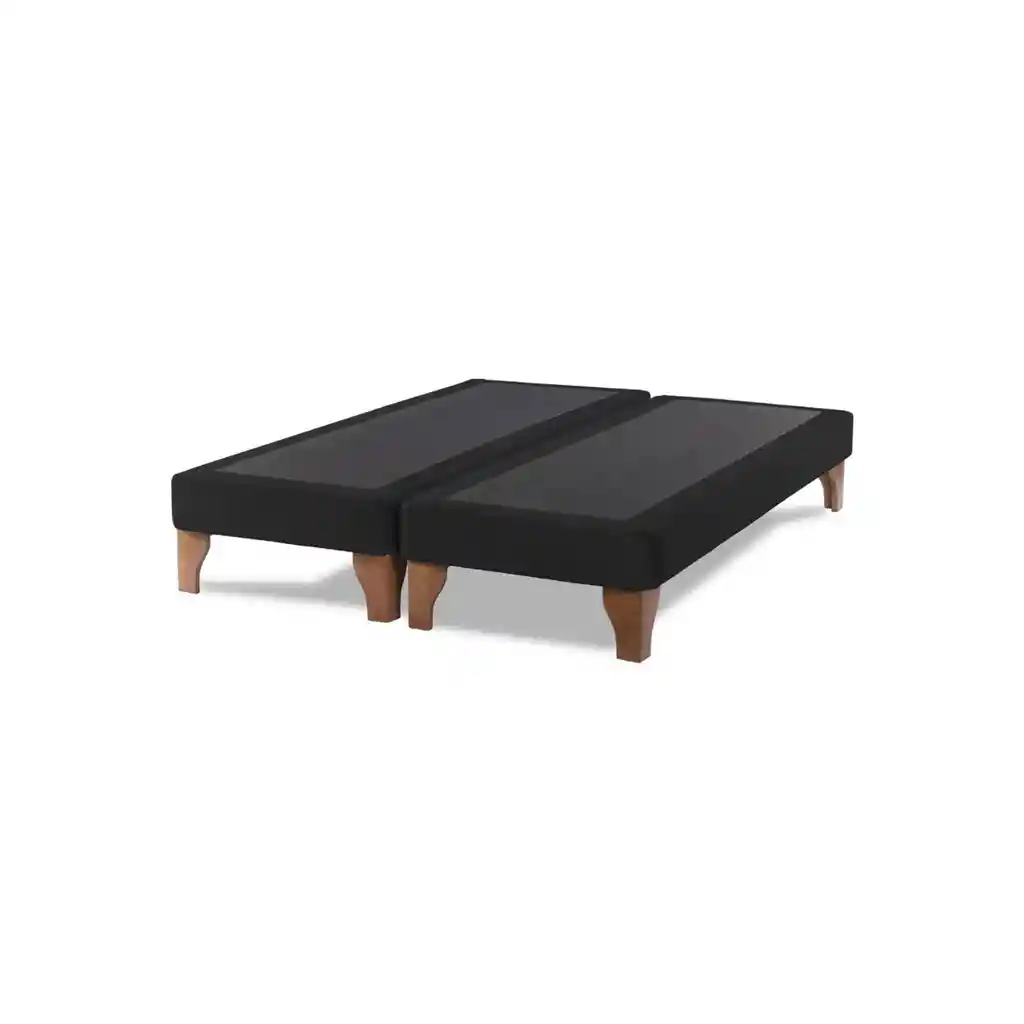 Base Dividida Cama Europea 2 Plazas 150x200 Cm Negro Lino