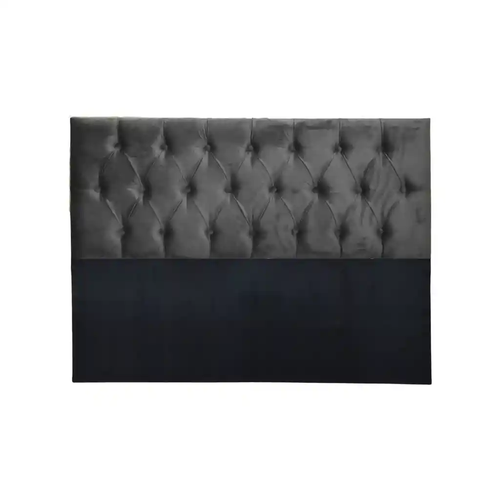 Respaldo Super King Piso Capitone Premiun 200x140 Cm Gris Oscuro Felpa