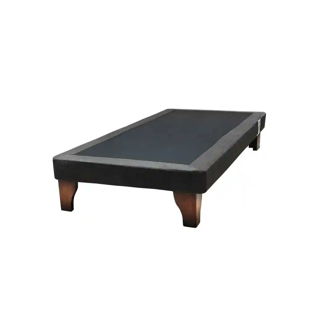 Base Cama Europea 1 Plaza 90x200 Cm Gris Oscuro Felpa