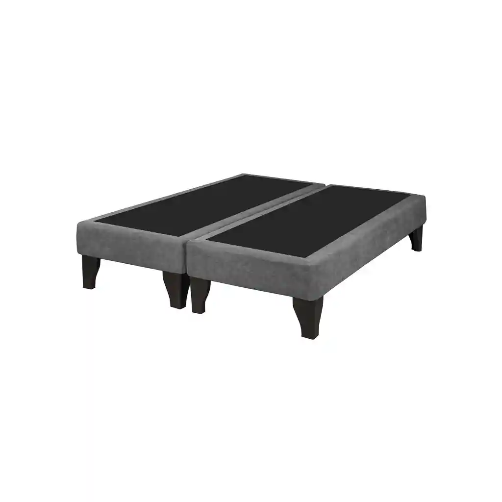 Base Dividida Cama Europea King 200x180 Cm Gris Claro Felpa