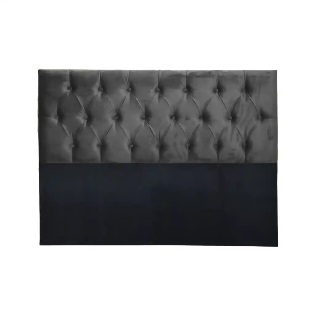 Respaldo King Piso Capitone Premiun 180x140 Cm Gris Oscuro Felpa