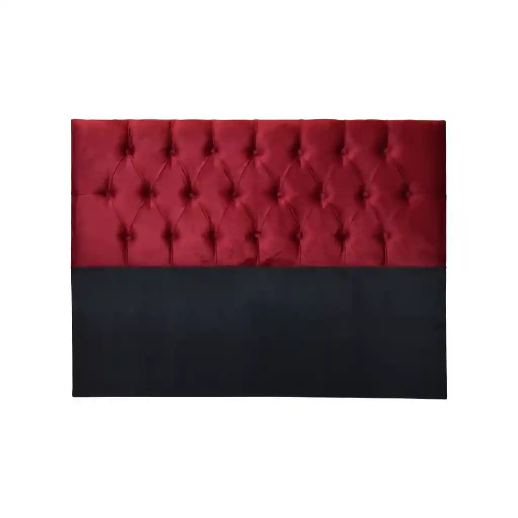 Respaldo King Piso Capitone Premiun 180x140 Cm Rojo Felpa