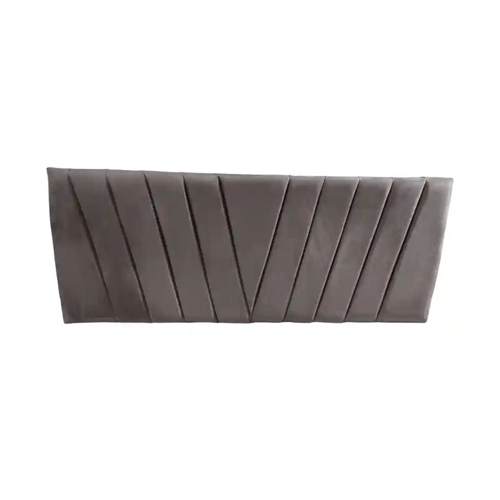 Respaldo Elegante King Capitone En V 180x60 Cm Gris Claro Lino