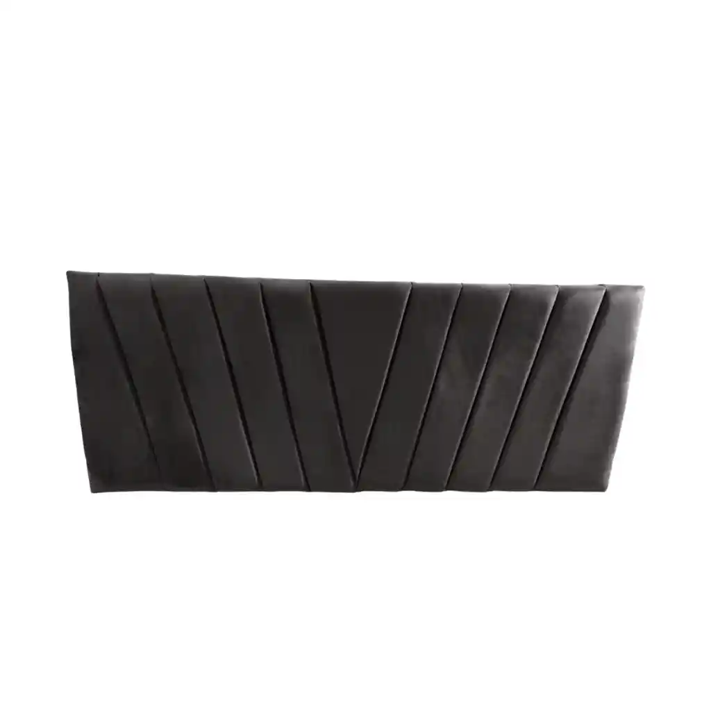 Respaldo Elegante King Capitone En V 180x60 Cm Gris Oscuro Lino
