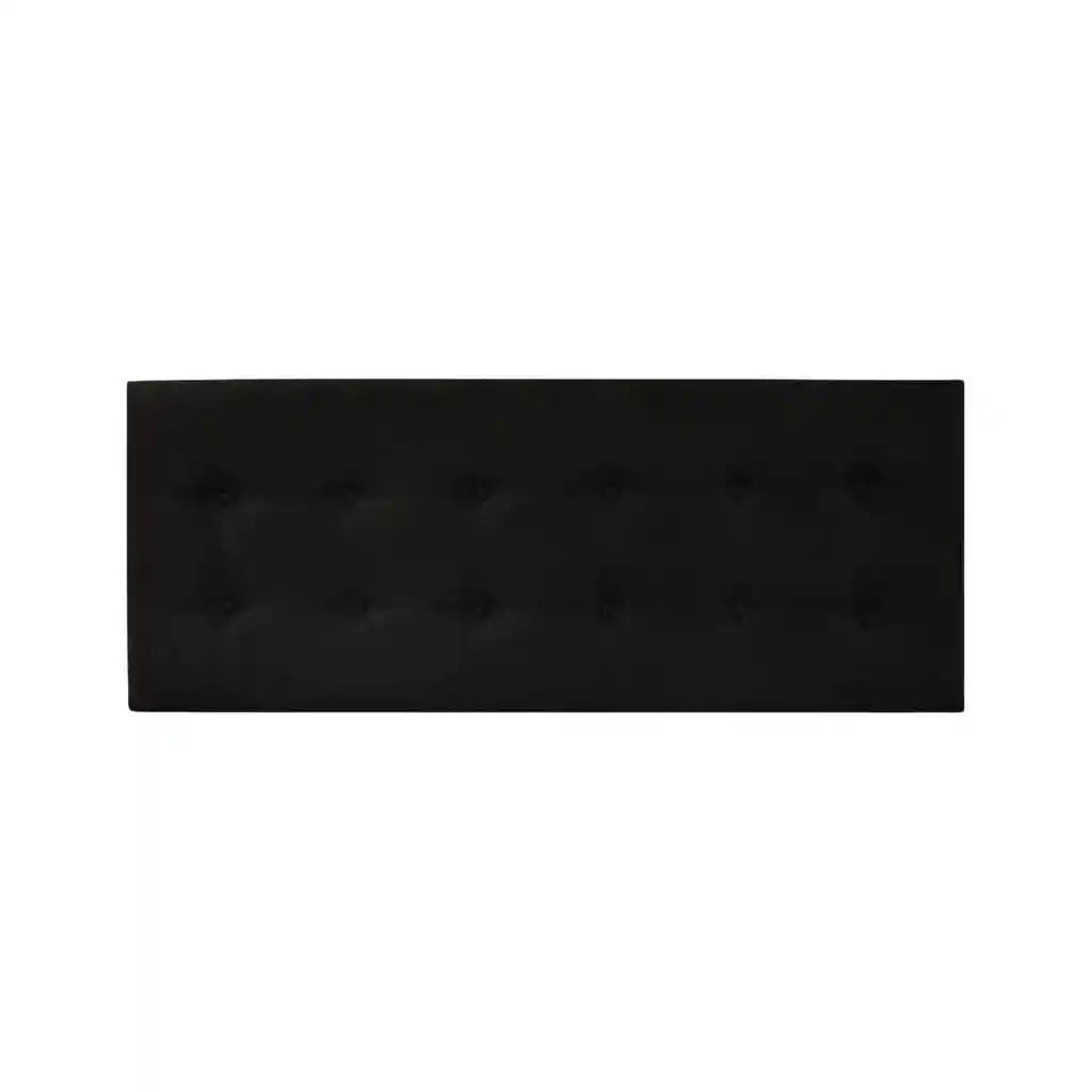 Respaldo Elegante King Capitone 180x60 Cm Negro Lino Botones