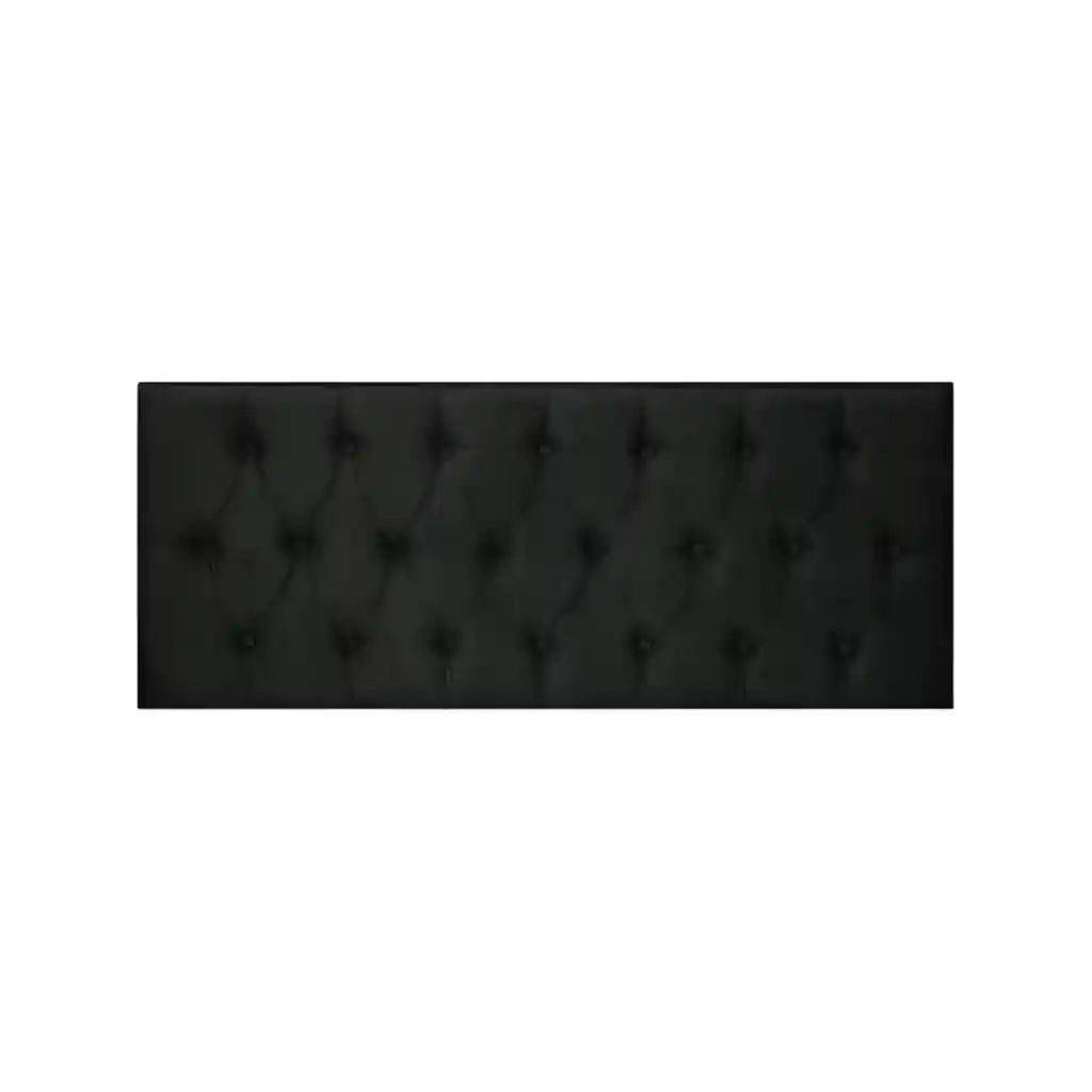 Respaldo Elegante Super King Capitone 200x60 Cm Negro Felpa Botones