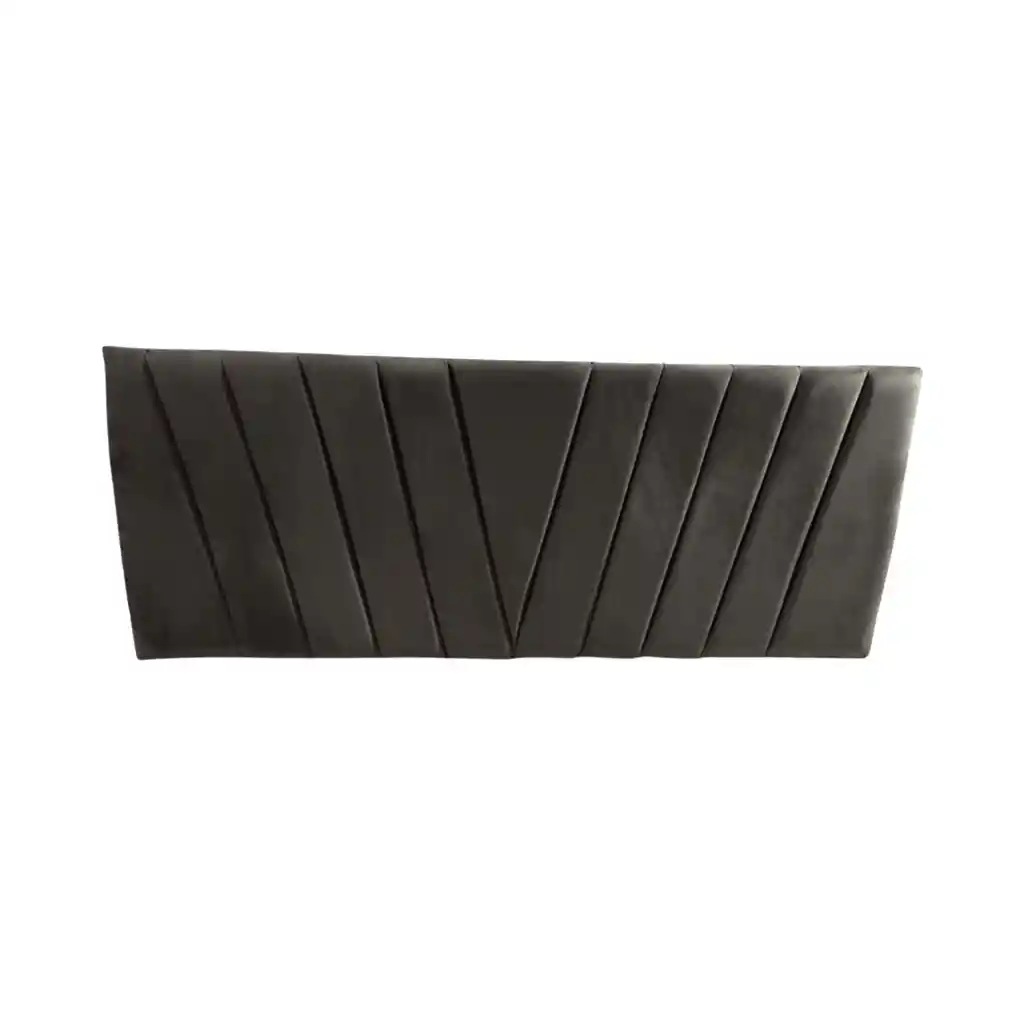 Respaldo Elegante 1 Plaza Capitone En V 105x60 Cm Gris Oscuro Felpa