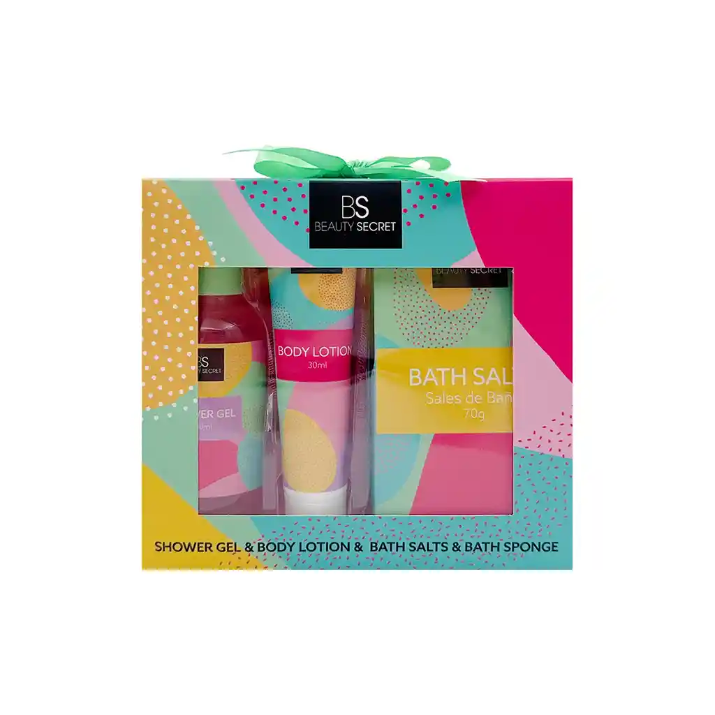 Beauty Secret Shower Gel 100 + Bodylotion 30 + Bath Salts 70 + Bath Puff