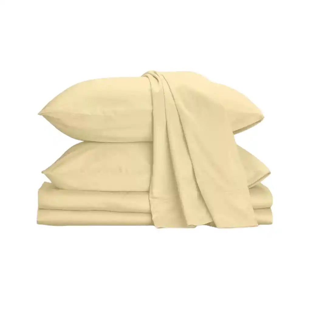 Juego Sábanas Poliéster Polar + 2 Fundas 2 Pl Beige
