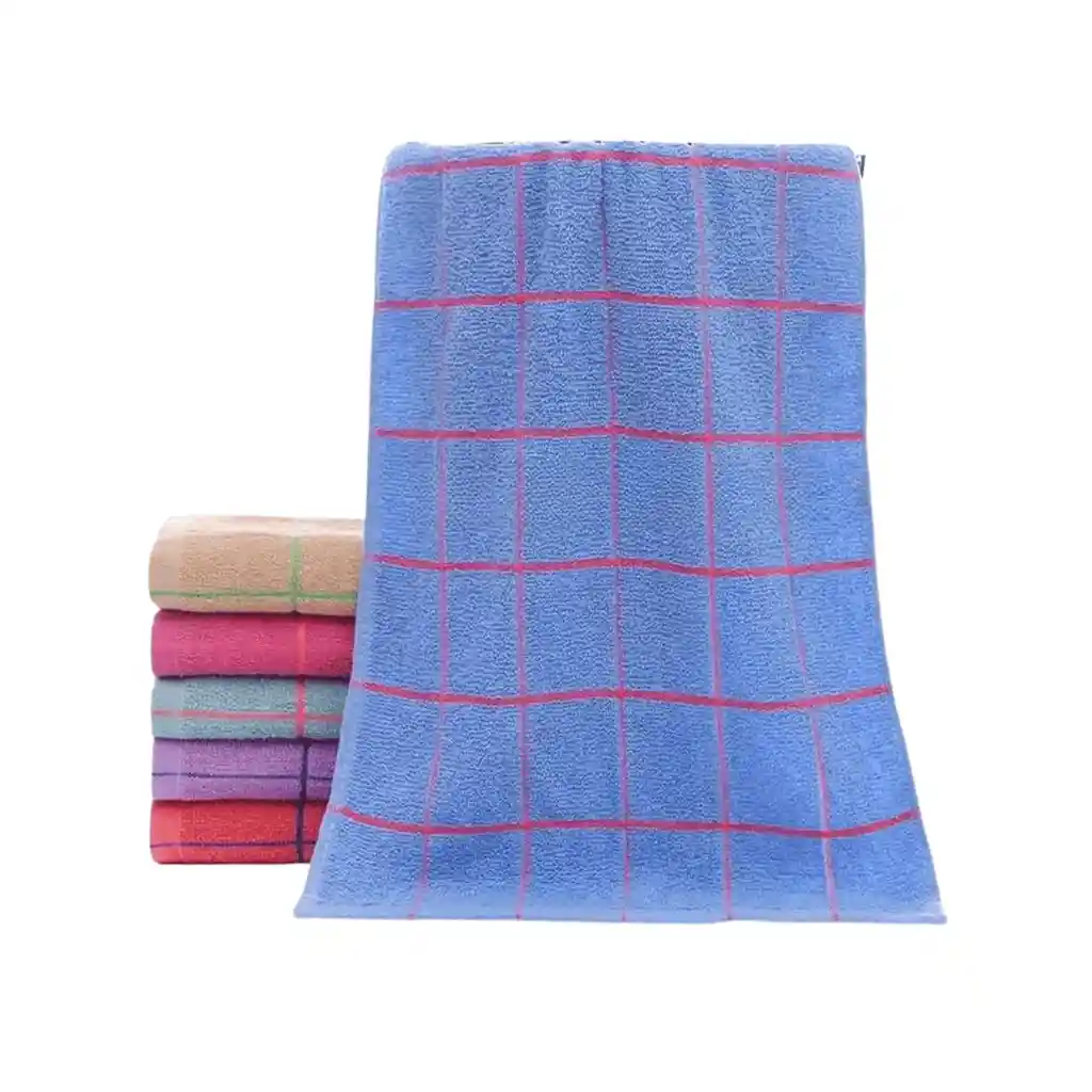 Set 12 Paños Cocina Fleco Cuadro 65g 60x40 Cm Celeste