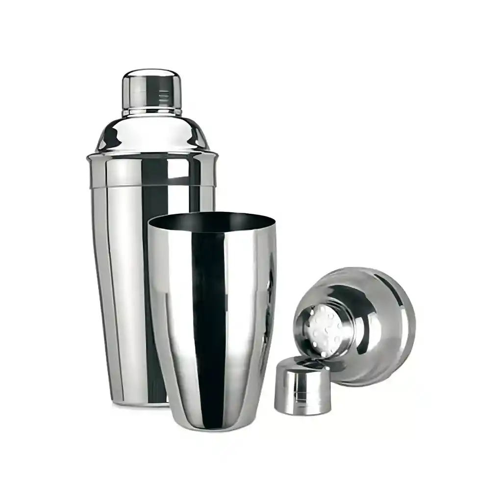 Coctelera 3 Piezas Shaker Acero Inoxidable 500 Ml Plateado
