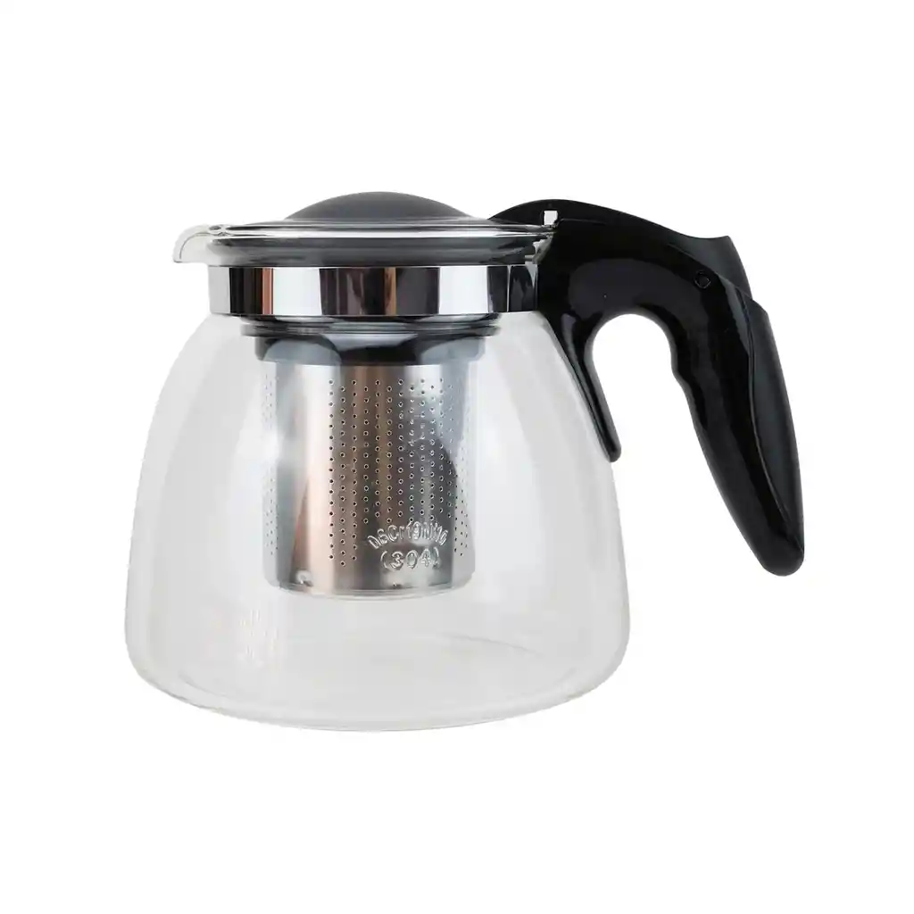 Hervidor Tetera Infusor Vidrio Cocina 900 Ml Negro