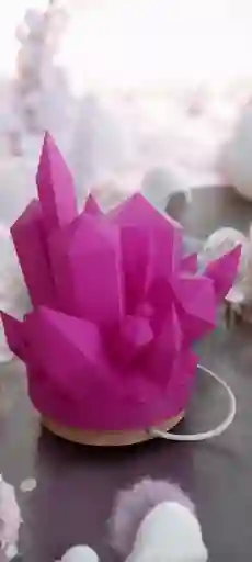 Lámpara Forma Diamante/cuarzo Fucsia