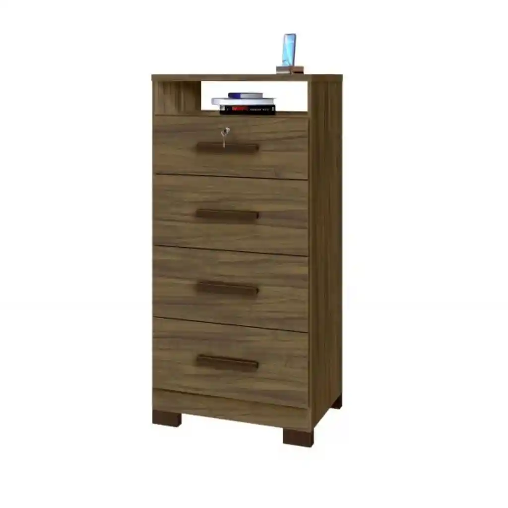 Cómoda Cajonera Madera Nogal Topaz 130x61x46 Cm