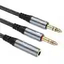 Cable De Audio 2 En 1 Jack 3.5mm 2 Macho 1 Hembra - Hoco Upa21
