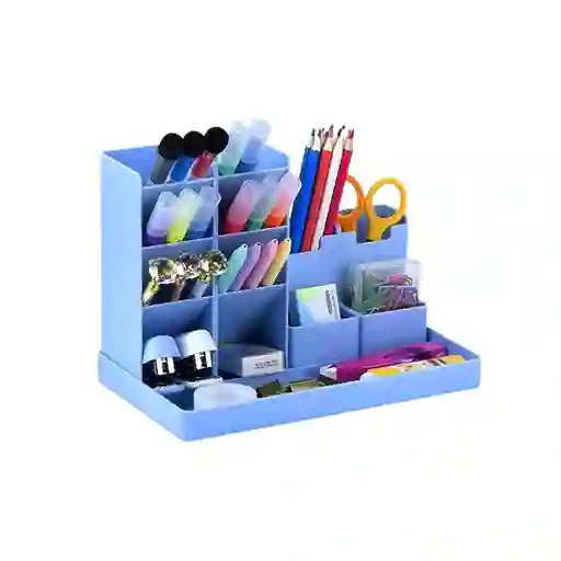 Organizador Escritorio Portalápices Plumones Azul