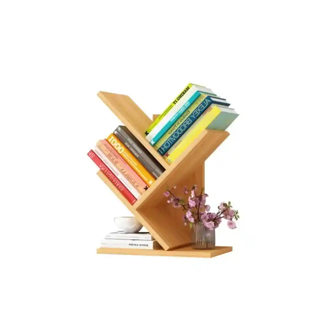 Librero Organizador Inclinado Repisa Café 30x15x62 Cm