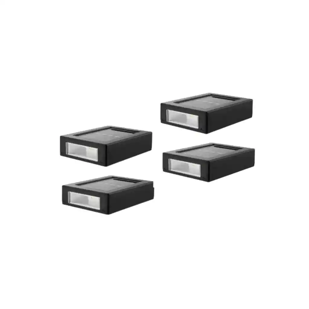 Pack 4 Focos Muro Aplique Led Solar Jardín 10x3x7 Cm