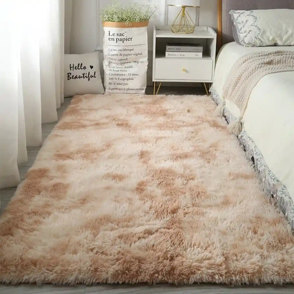 Bajada Cama Peluda Alfombra Café 160x60 Cm