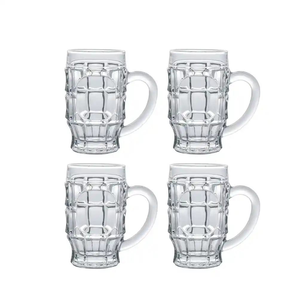 Set 4 Vasos Choperos Cervecero Bonn Vidrio 400 Ml