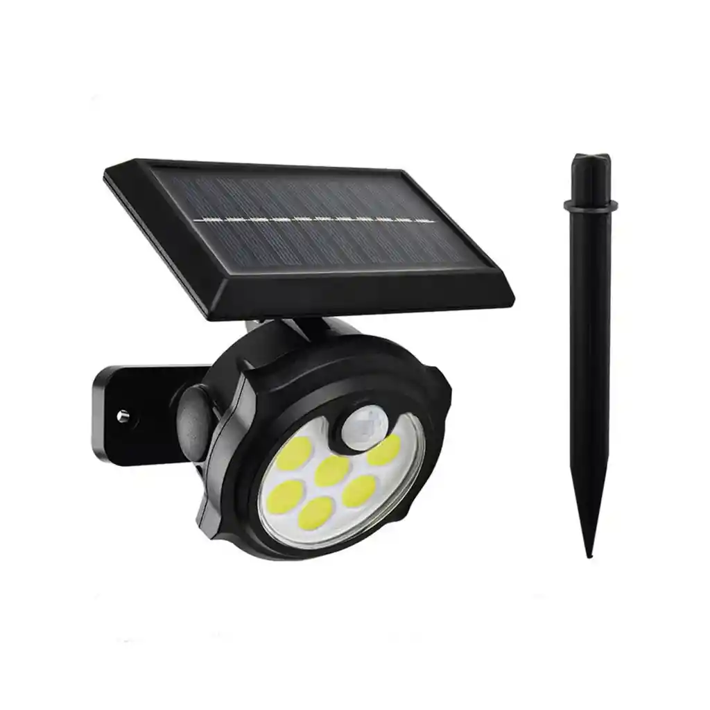 Foco Lámpara Estaca Panel Solar Sensor Movimiento 42cob